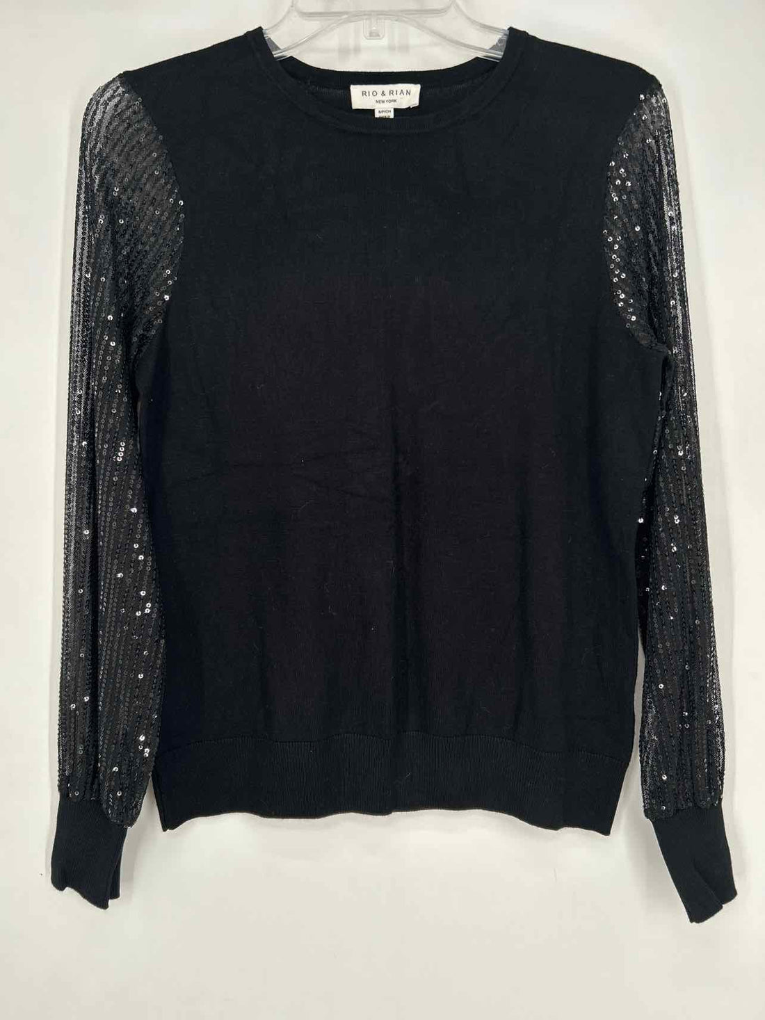 Rio & Rian Size S Black Sequined Long Sleeve