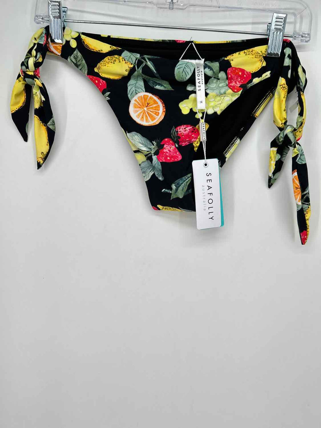 Seafolly Size 10 Black Print NWT Swimsuit Bottom Only