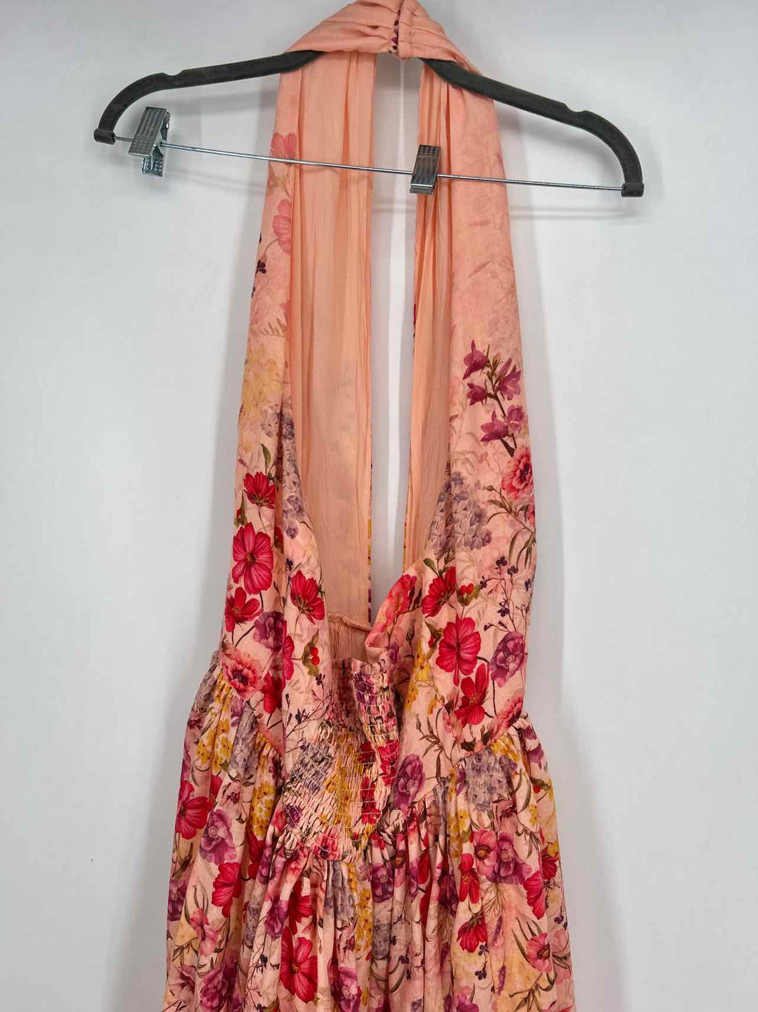 Anthropologie Size S Peach Floral Strapless Dress