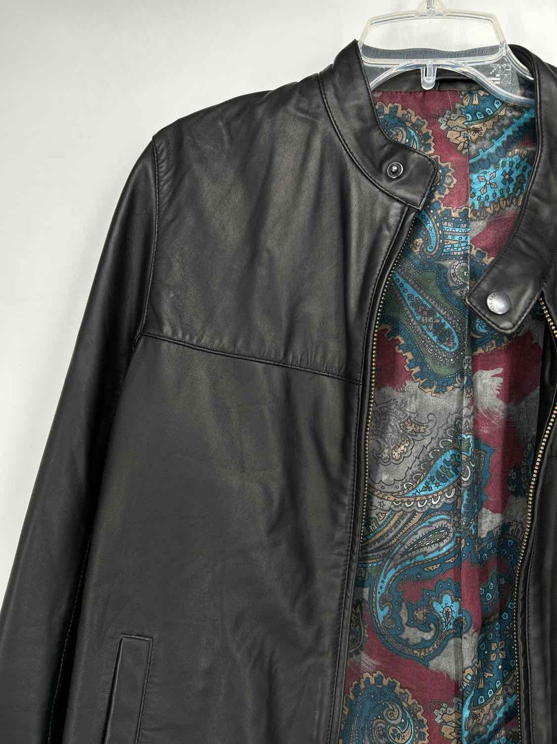 Ted Baker Size 4 Black Genuine Leather Jacket