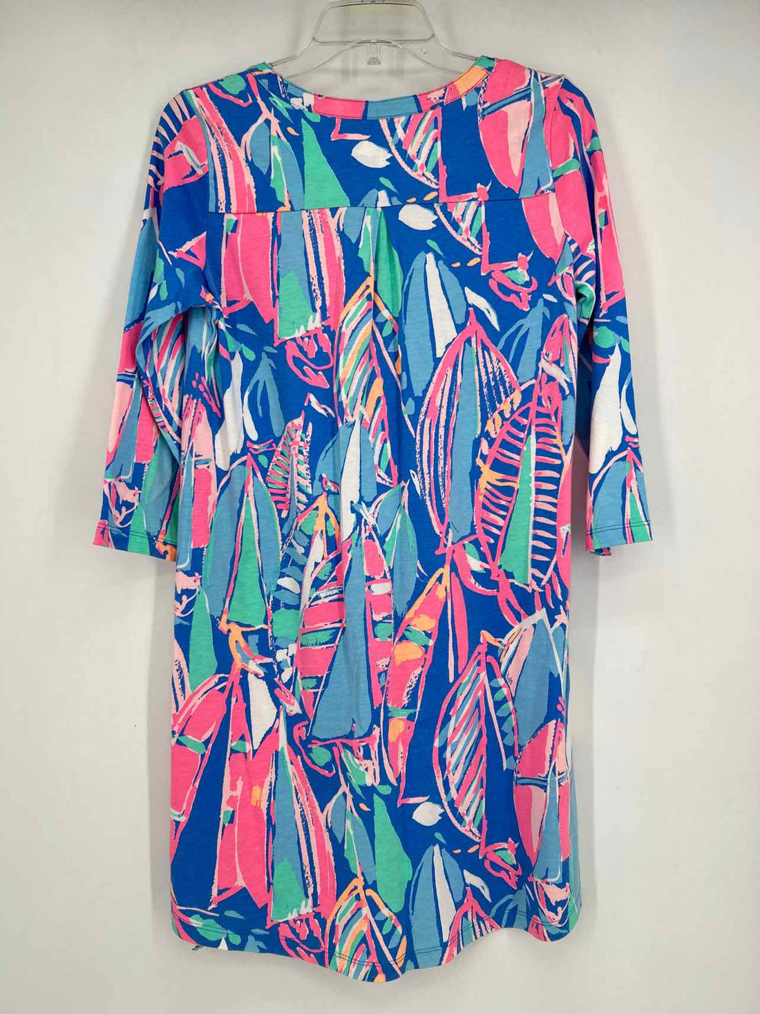 Lilly Pulitzer Size S Blue & Pink Print Long Sleeve Dress