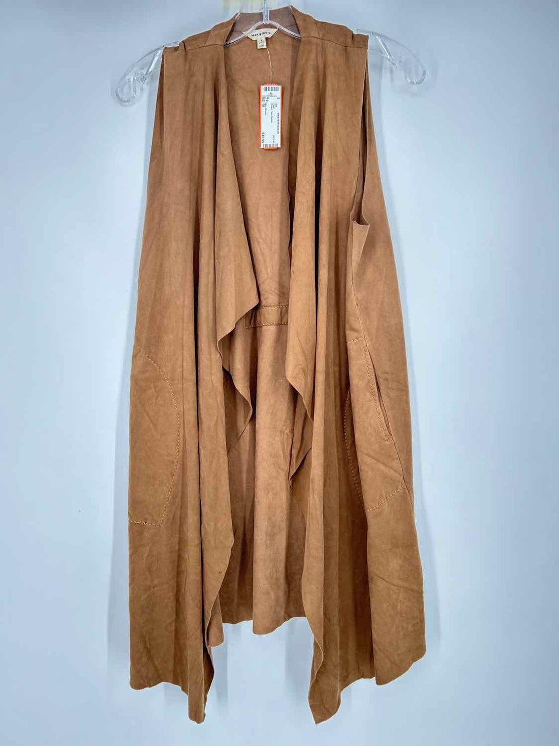 Max Studio Size M Brown Faux Suede Vest