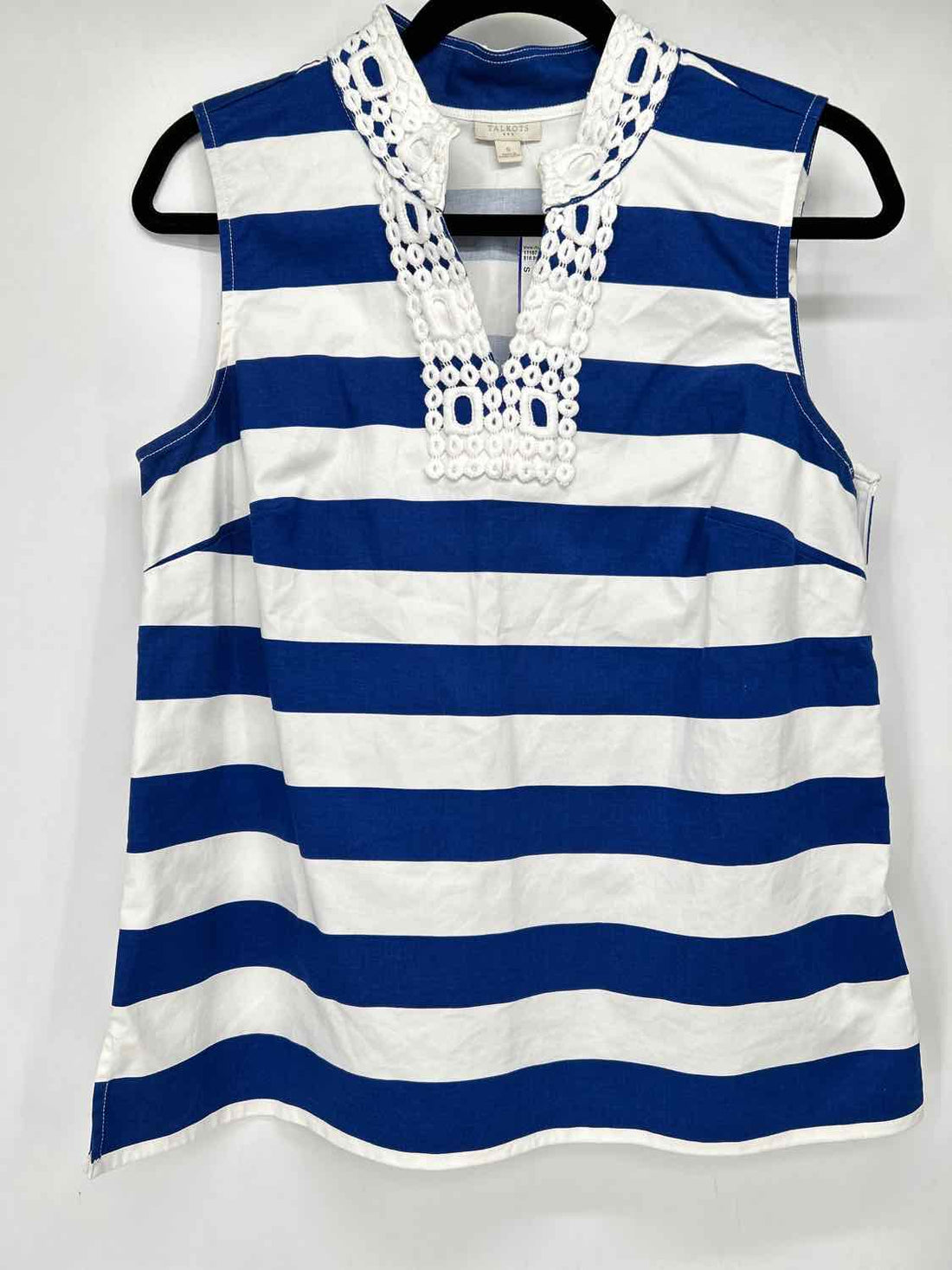 Talbots Size S Blue & White Striped Sleeveless