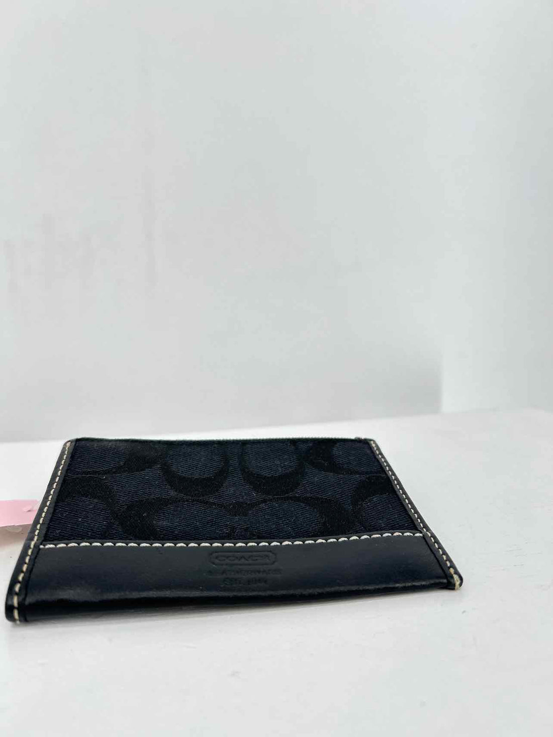 Coach Black Signature Canvas/Leather Pre Owned Card Holder