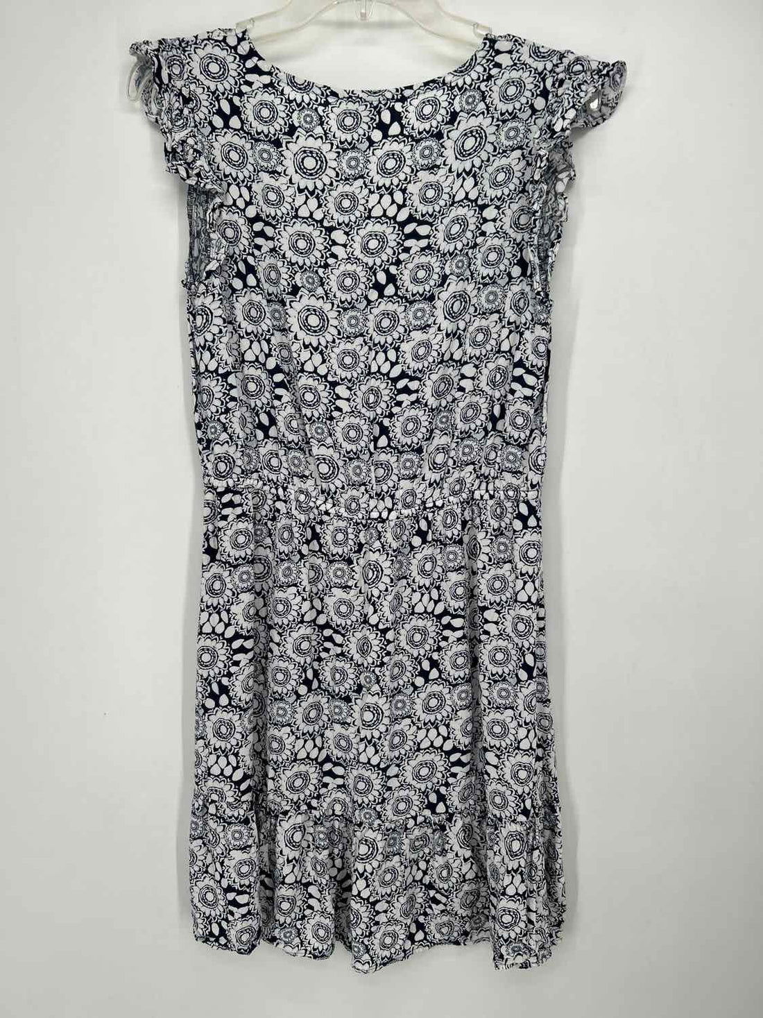 Loft Size S Navy & White Floral Short Sleeve Short Sleeve