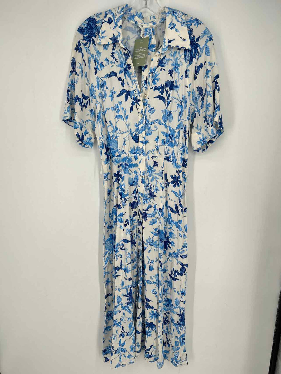 H&M Size S White & Blue Print NWT Dress