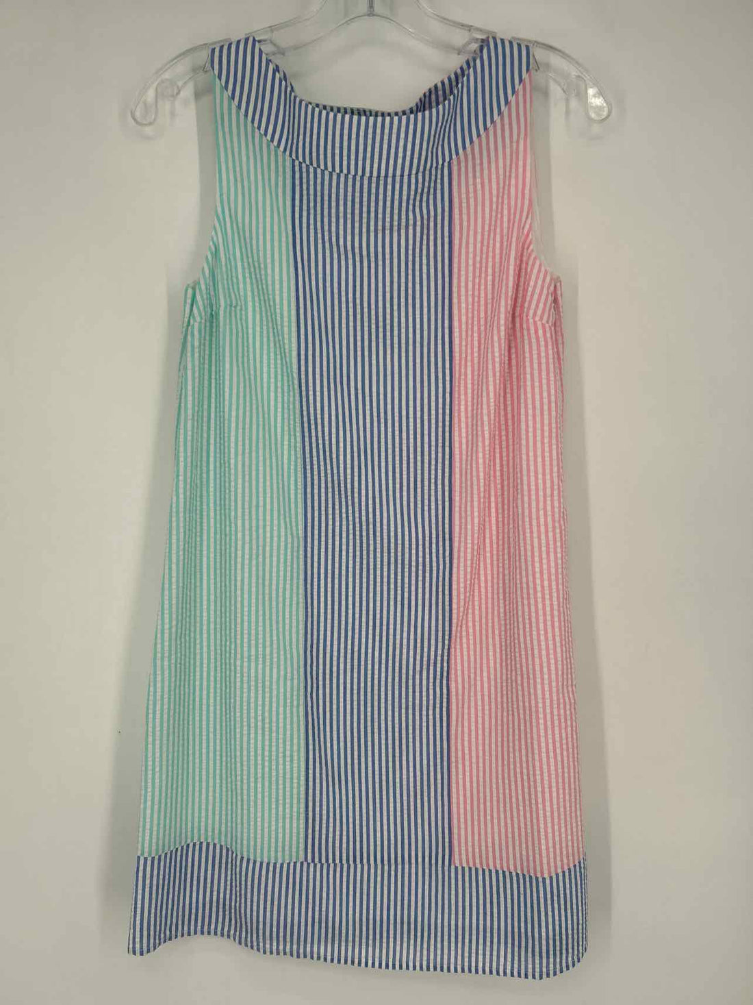 Vineyard Vines Size 0 White Multi Color Striped Seersucker NWT Dress