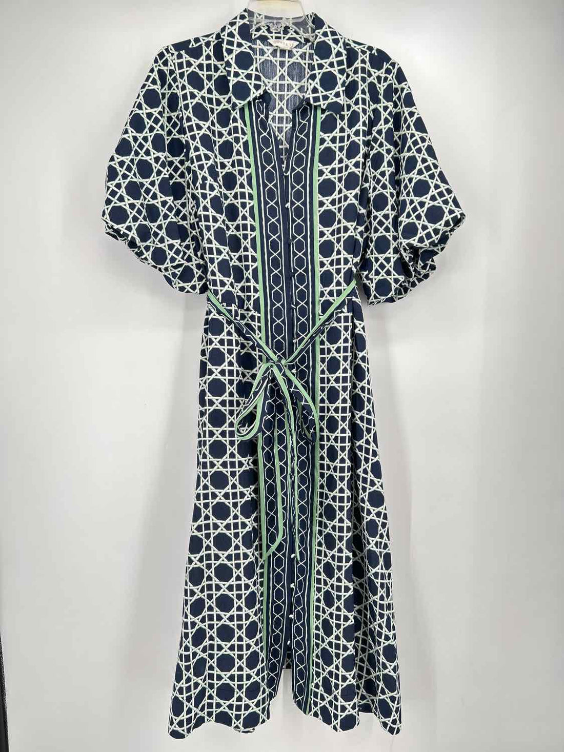 Crown & Ivy Size 2X Navy & White Print Short Sleeve Dress