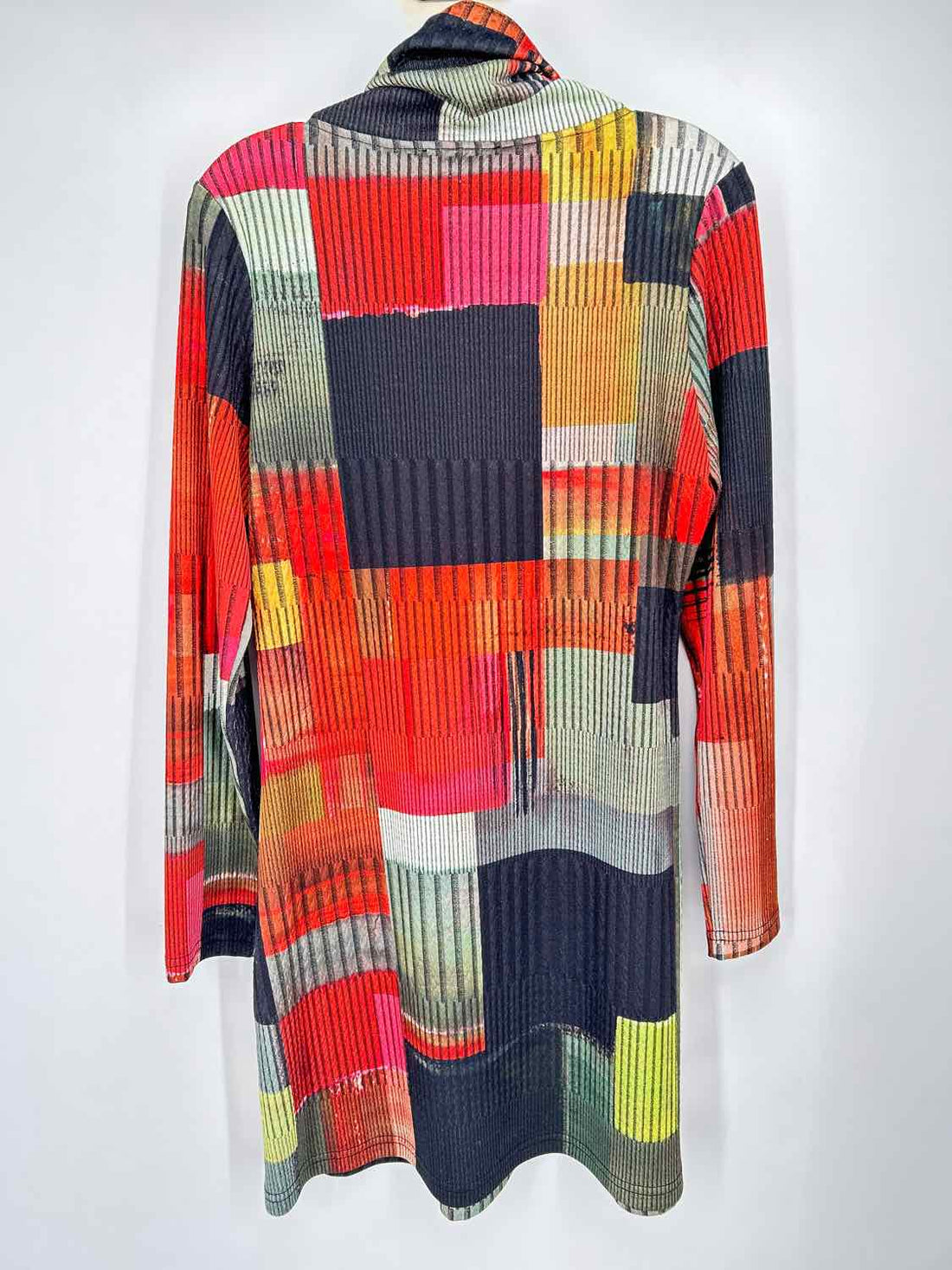 Joseph Ribkoff Size 6 Green & Red Print Long Sleeve Dress