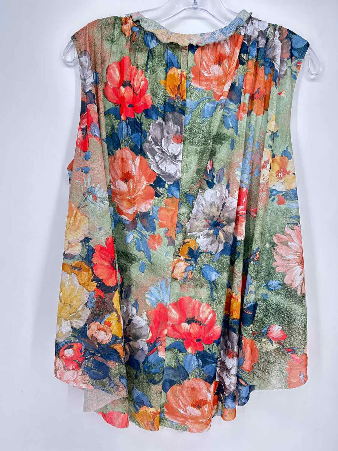 Deletta Size S Green Floral Sleeveless