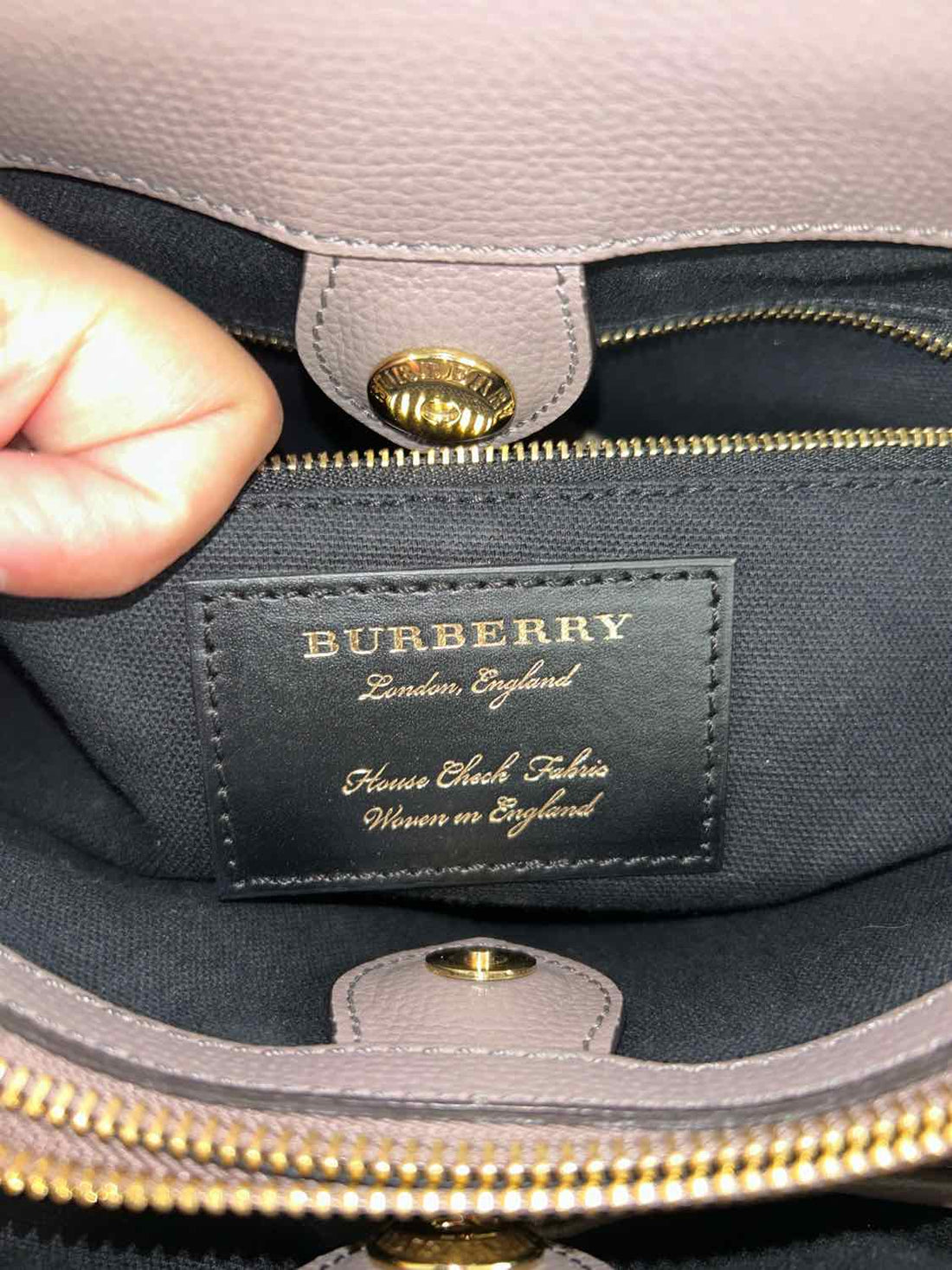 Burberry Banner Tote House Check Elephant Gray Satchel