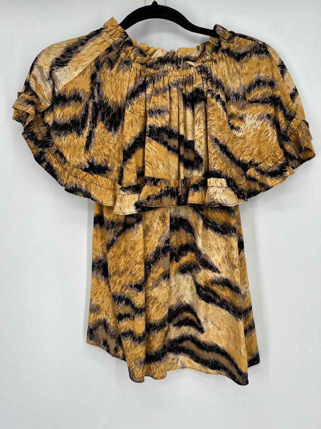 Hofmann Size 40/S Mustard Print Short Sleeve