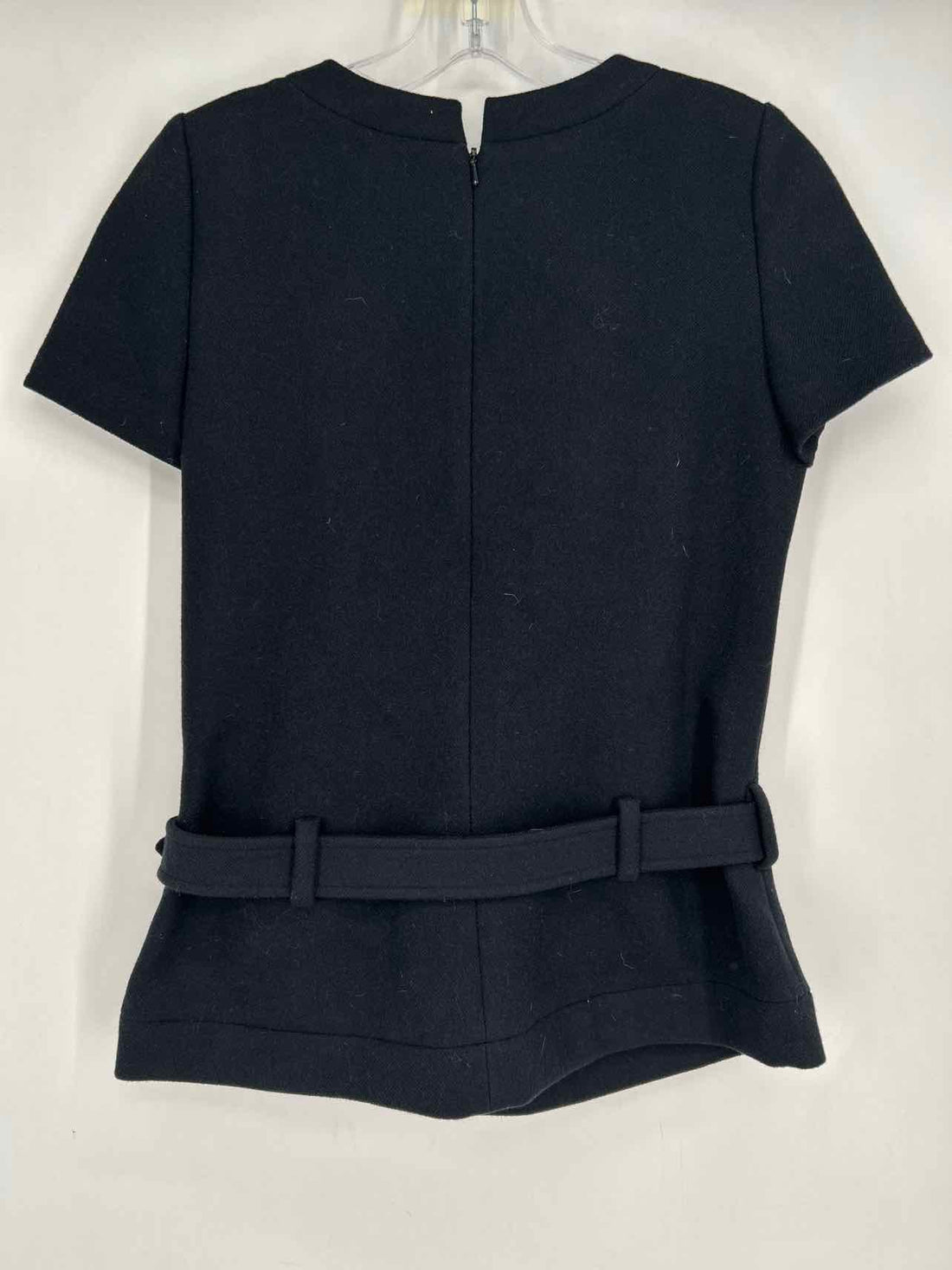 Vera Wang Size 4 Black Wool Short Sleeve