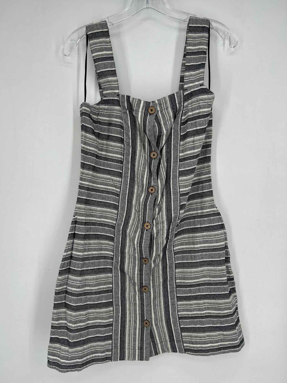 Roxy Size L Black & Gray Striped NWT Dress
