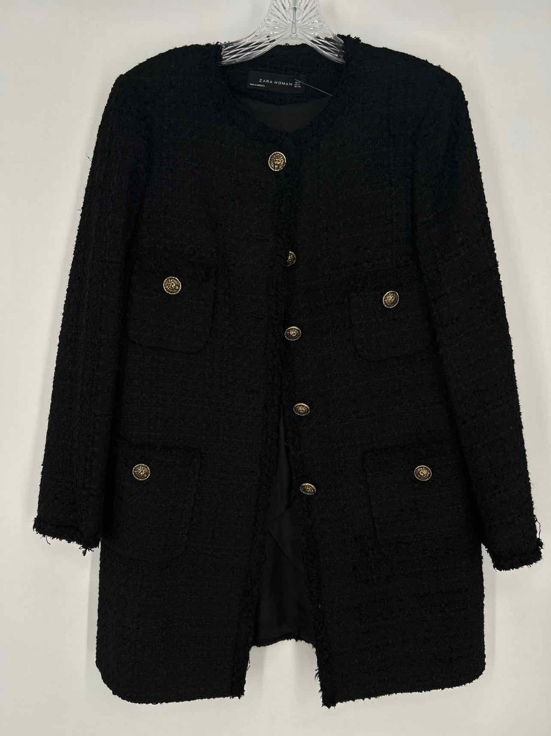 Zara Size S Black Tweed Blazer