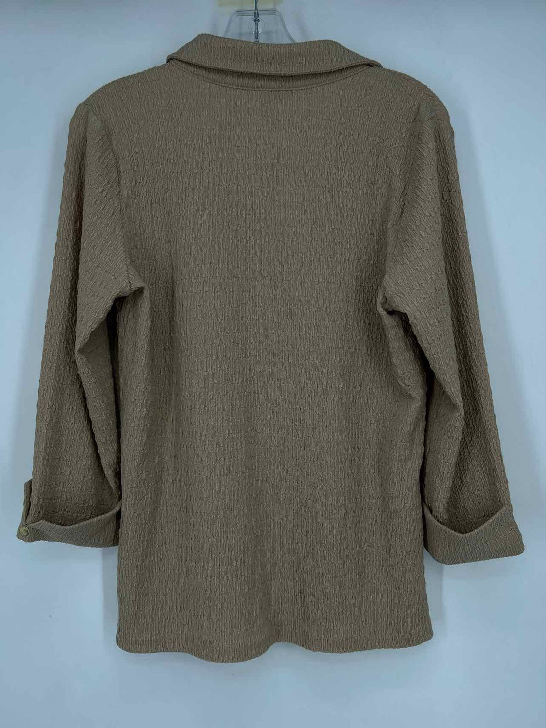 Anne Klein Size M Khaki Textured Long Sleeve