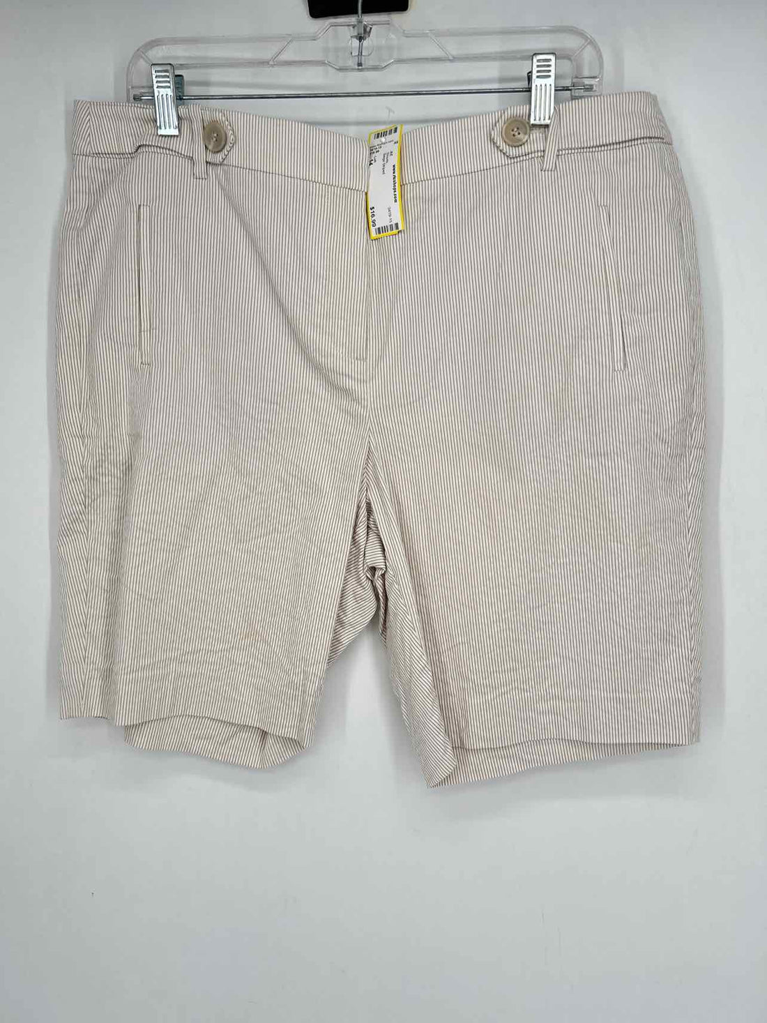 Loft Size 14 Beige Striped Shorts