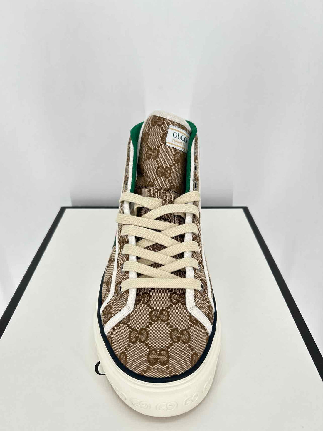 Gucci Tennis 1977 Women Size 11 Monogram Canvas New In Box High Top Sneakers
