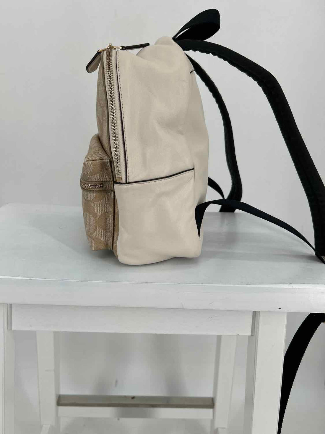 Coach Mini Charlie Signature & Off White Backpack