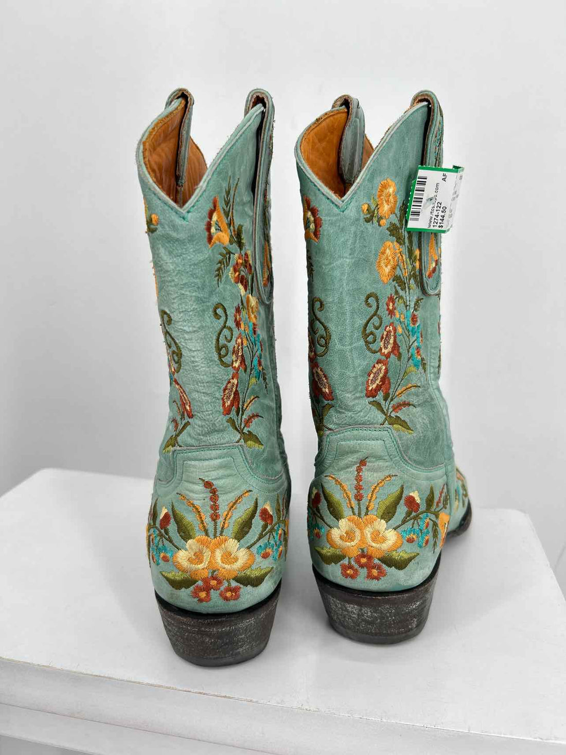 Old Gringo Women Size 9 Green Floral Embroidered Cowboy Boot