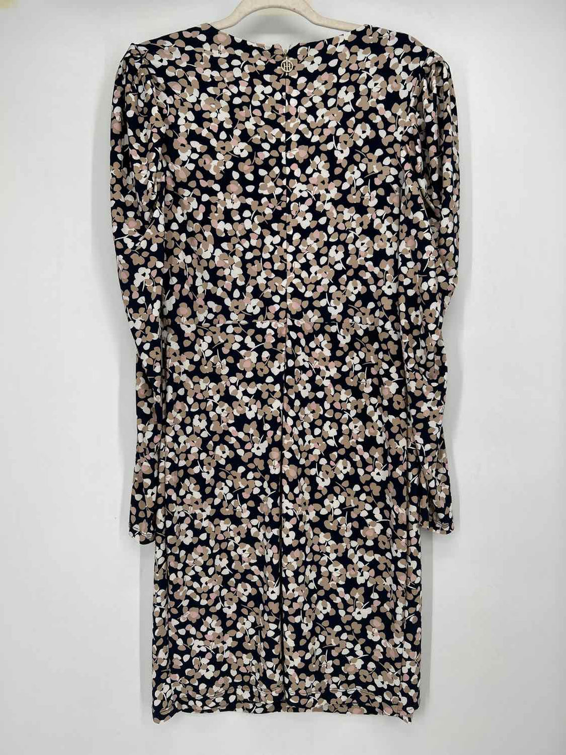 Tommy Hilfiger Size 10 Navy Print Long Sleeve Dress