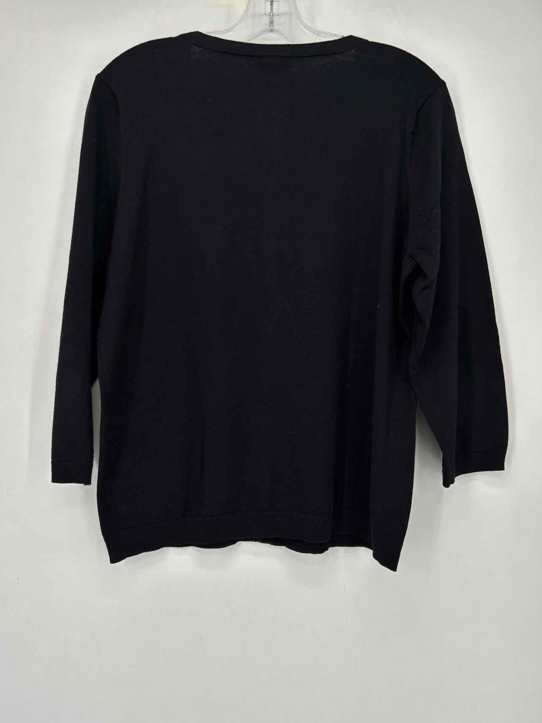 Talbots Size XLP Black Pima Cotton Cardigan