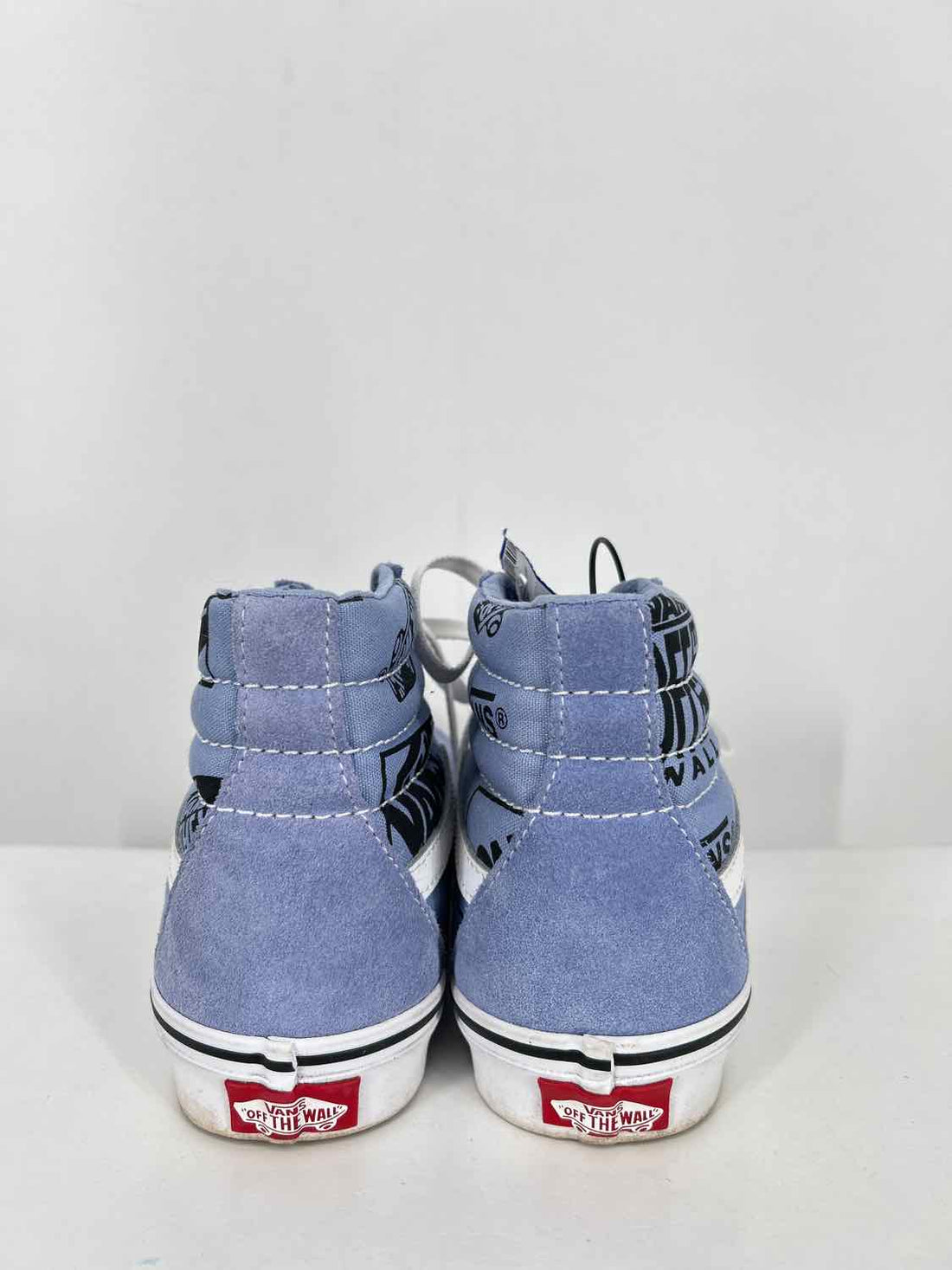 Vans Women Size 8 Blue Print Canvas & Leather Sneakers
