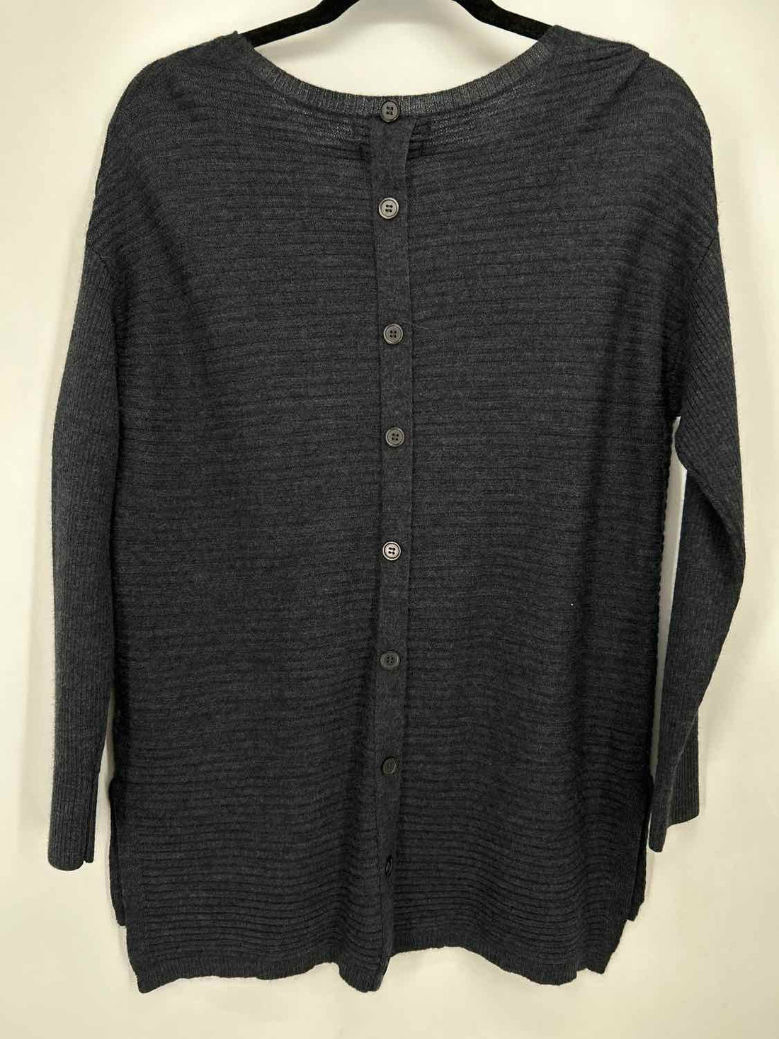 Tahari Size L Dark Gray Merino Wool Blend Sweater