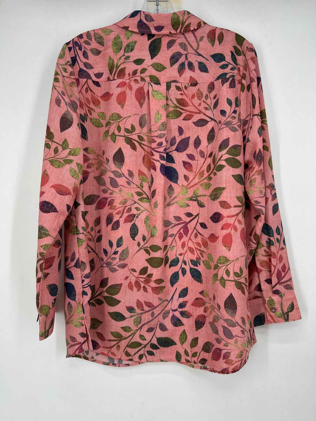 Denim & Co Size M Pink Print Long Sleeve
