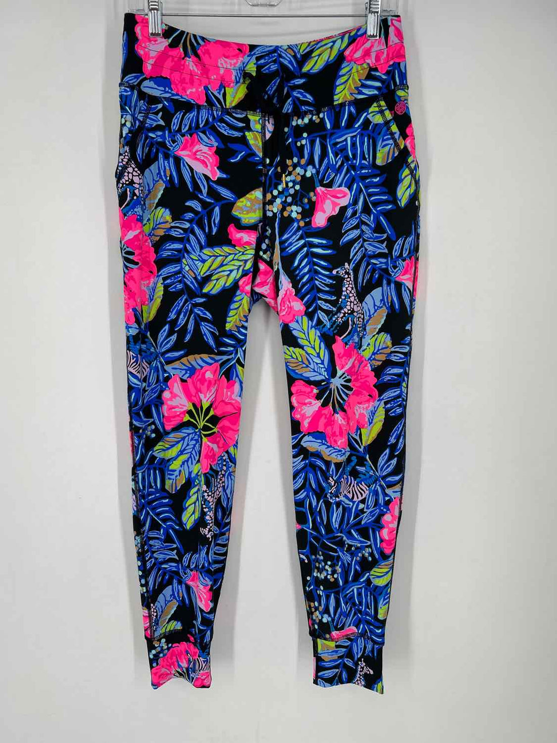 Luxletic L Black Floral Lilly Pulitzer Pants