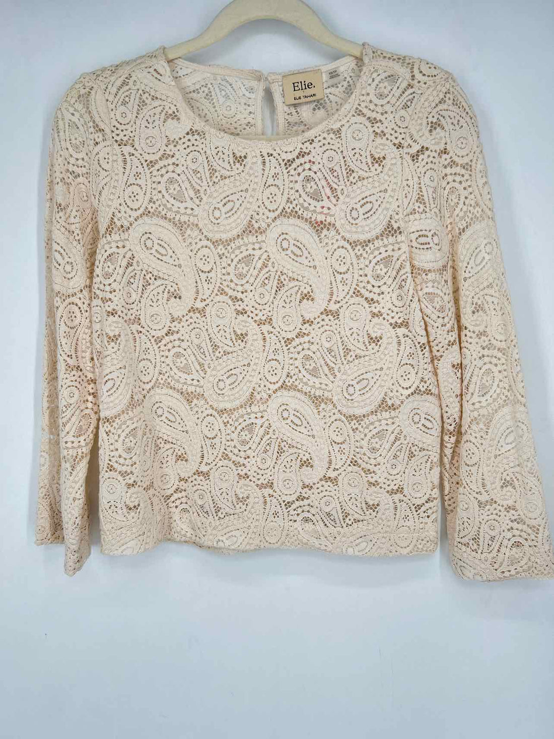 Elie Elie Tahari Size XS Cream Lace Long Sleeve