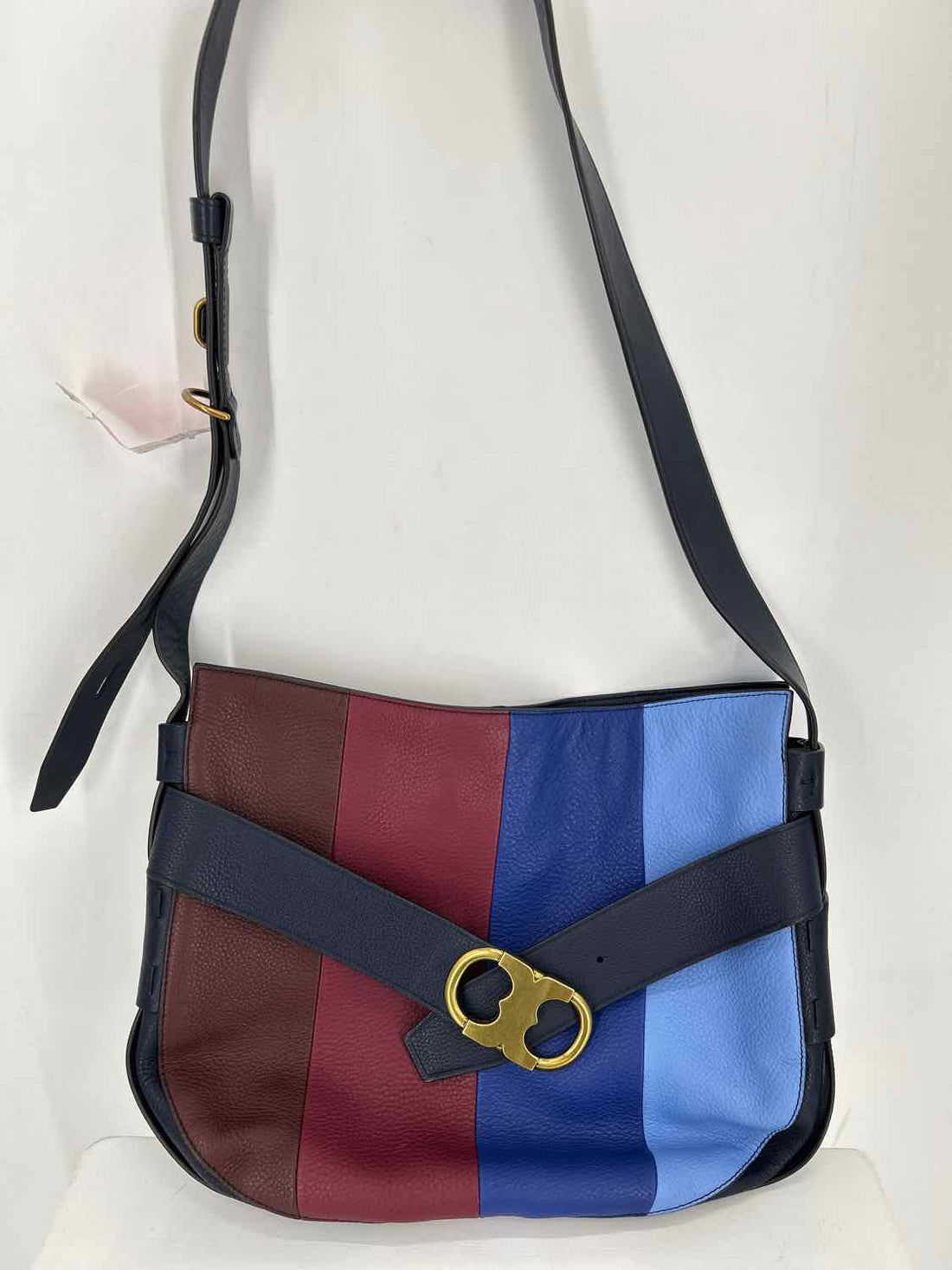 Tory Burch Navy Colorblock Gemini Belted Hobo