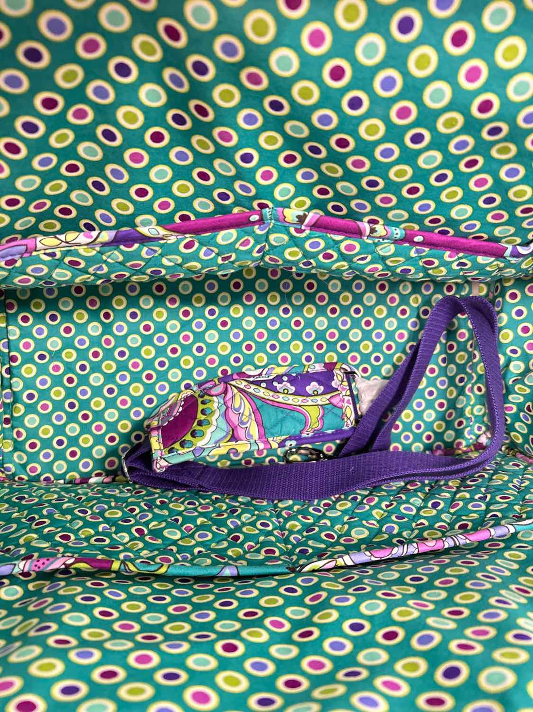 Vera Bradley Frame Travel Bag Heather Purple Paisley NWT Duffel