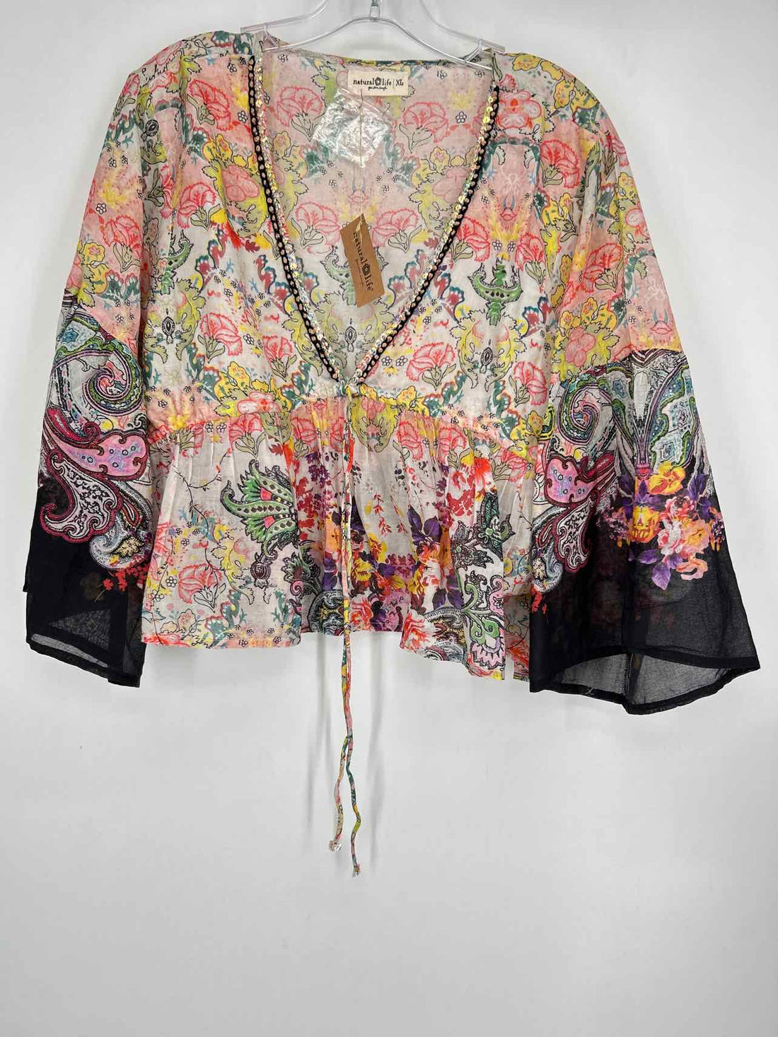 Natural Life Size XL Pink & White Floral NWT Long Sleeve