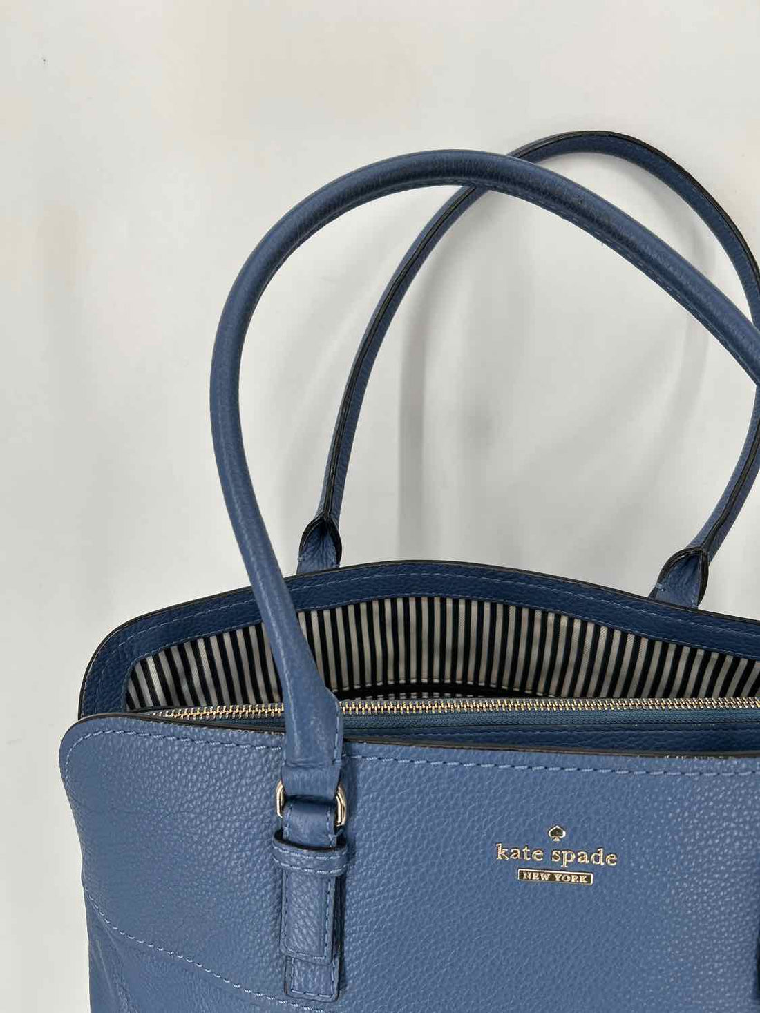 Kate Spade Blue Pebbled Leather Tote