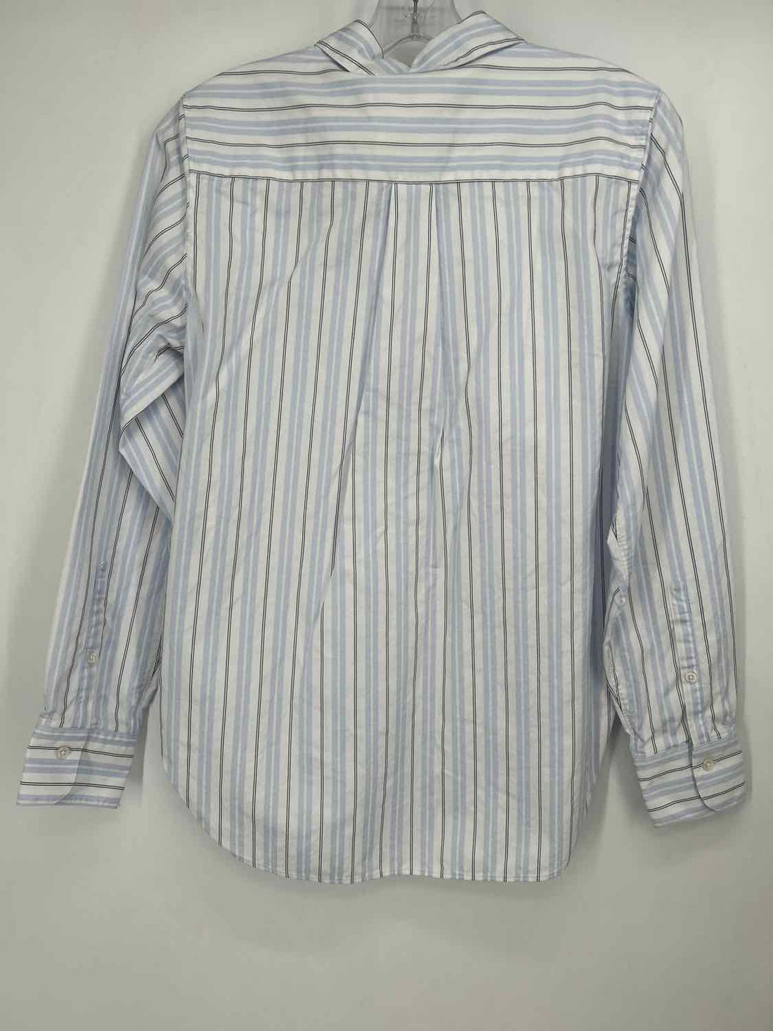 Brooks Brothers Size 8 White & Blue Striped Long Sleeve