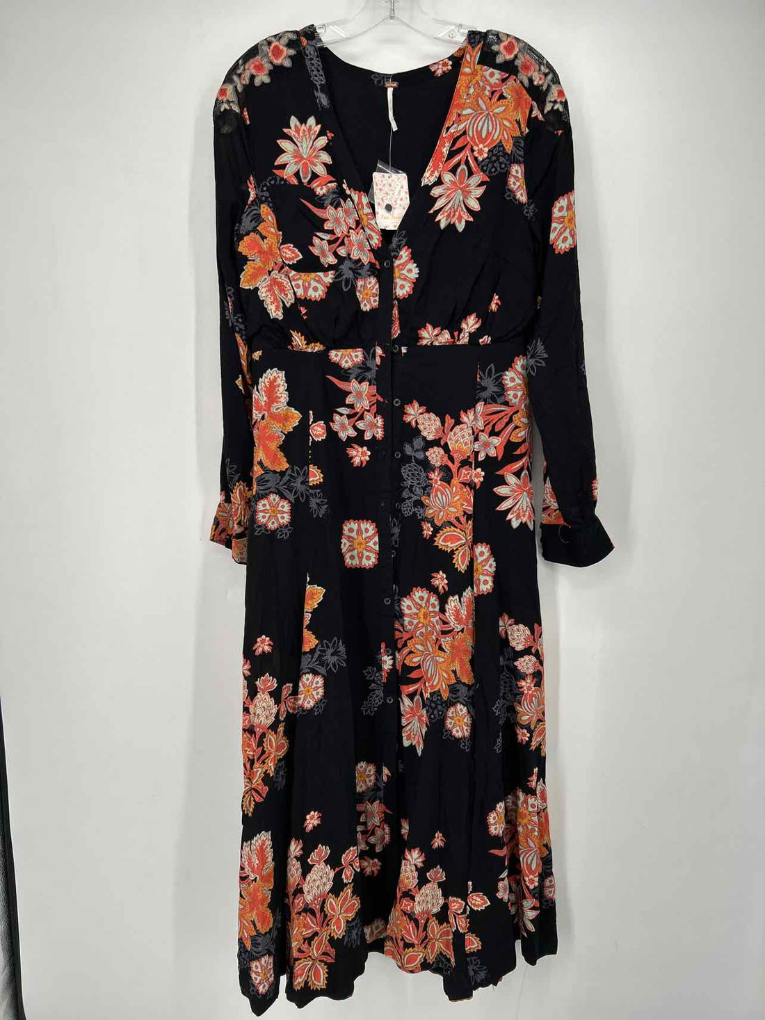 Free People Size 10 Black Floral NWT Maxi