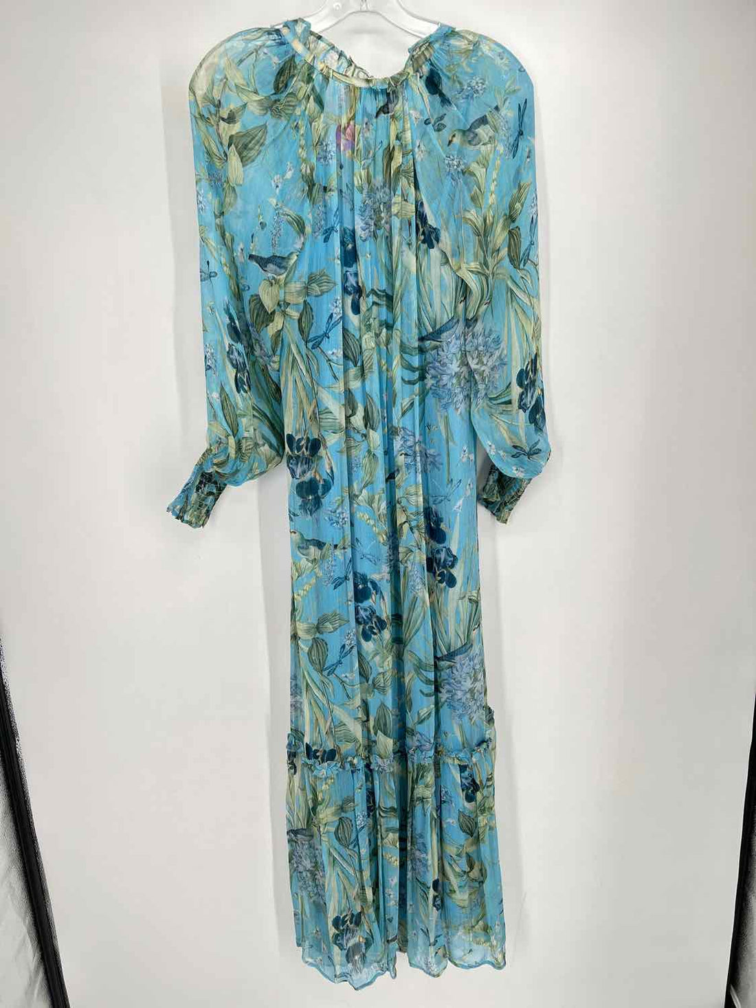Nicoblu Size 2 Blue Floral Long Sleeve Maxi