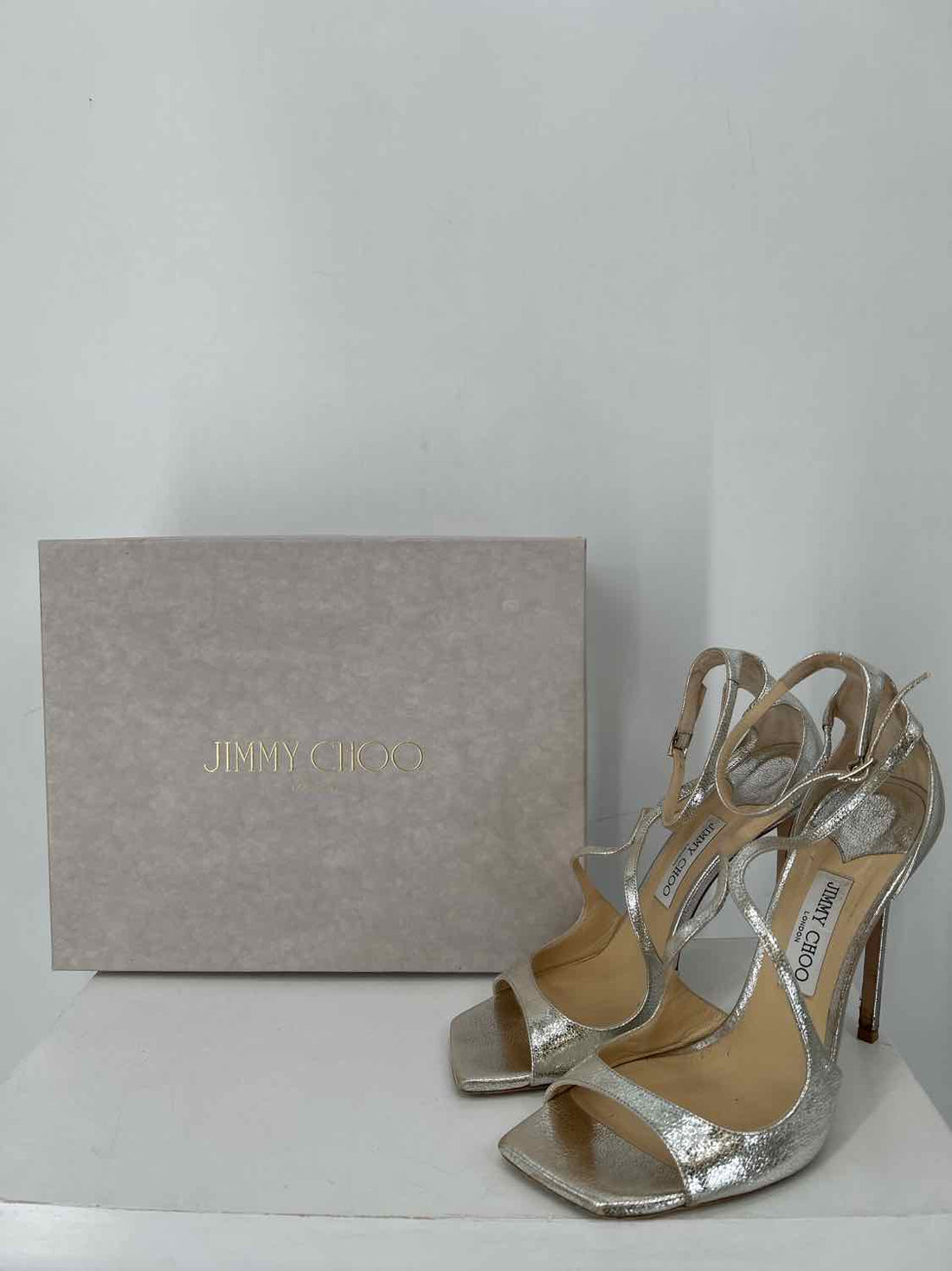Jimmy Choo Women Size 41 Silver Genuine Leather LUXURY