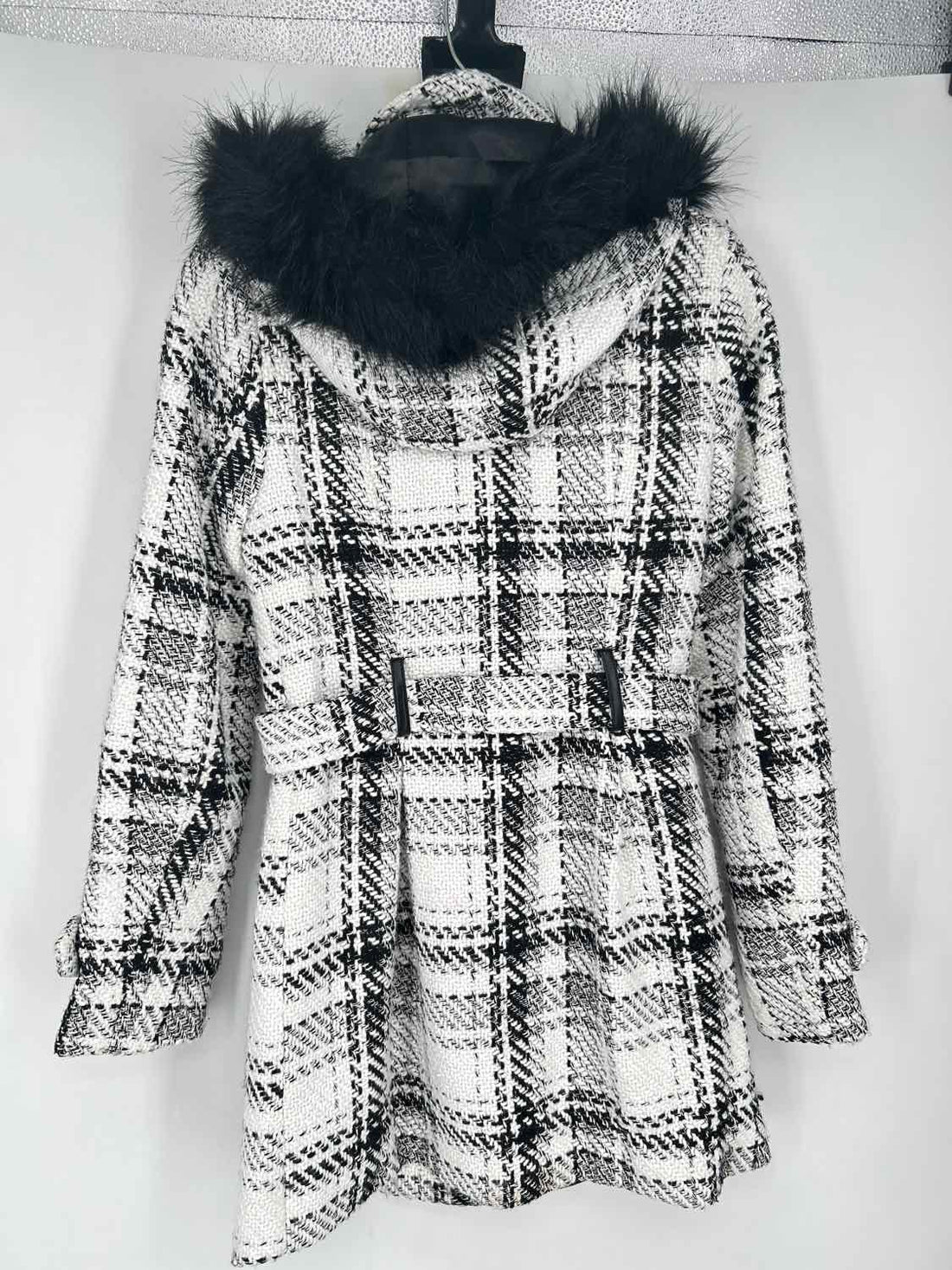 IZ Byer Size S White & Black Tweed Coat