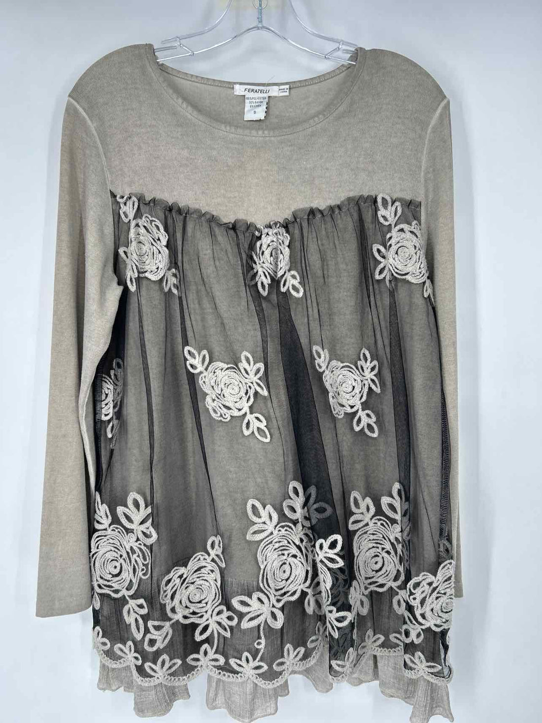 Feratelli Size S Gray Long Sleeve