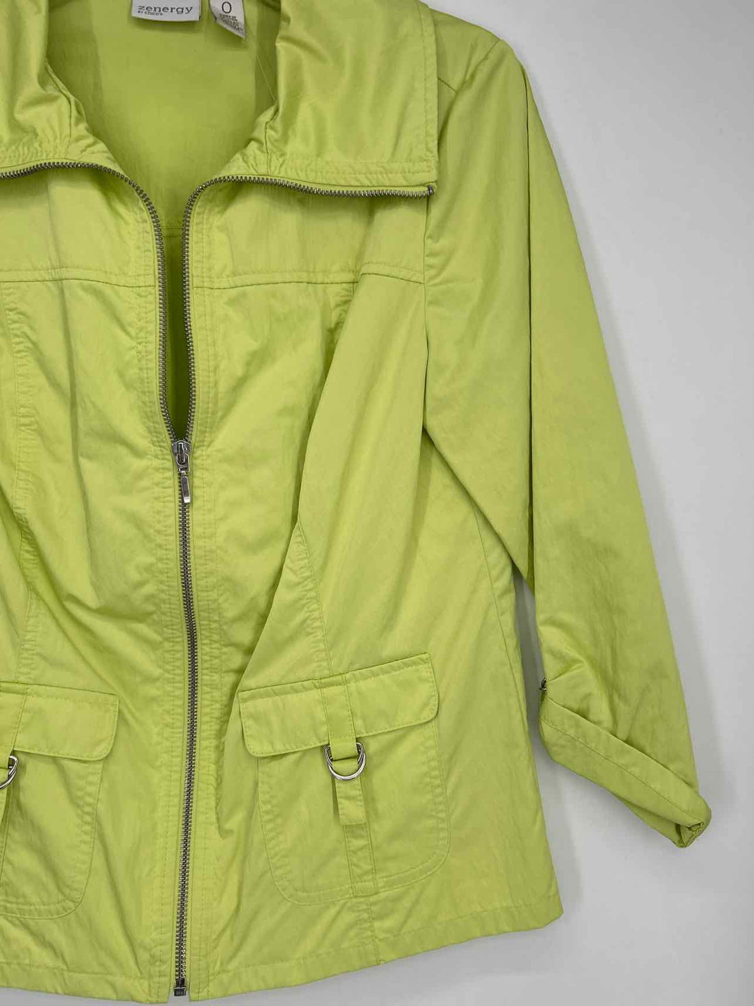 Chicos Size 0 (4) Neon Green Jacket