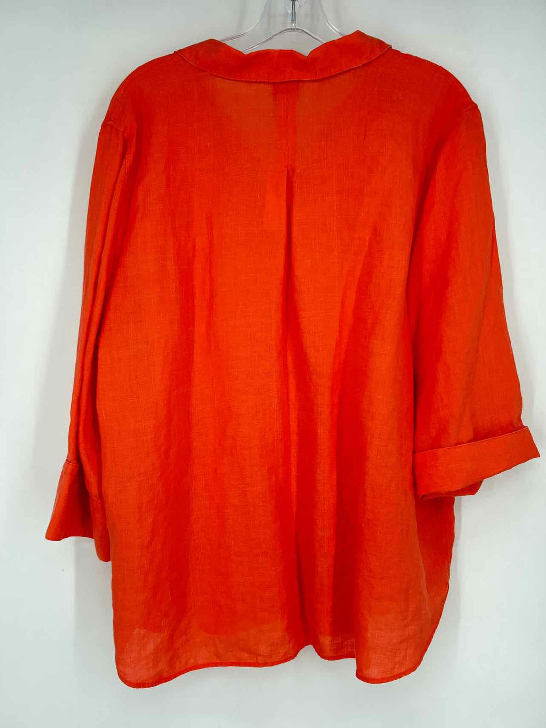 Chicos Size 3.5 (XL) Coral Linen Long Sleeve
