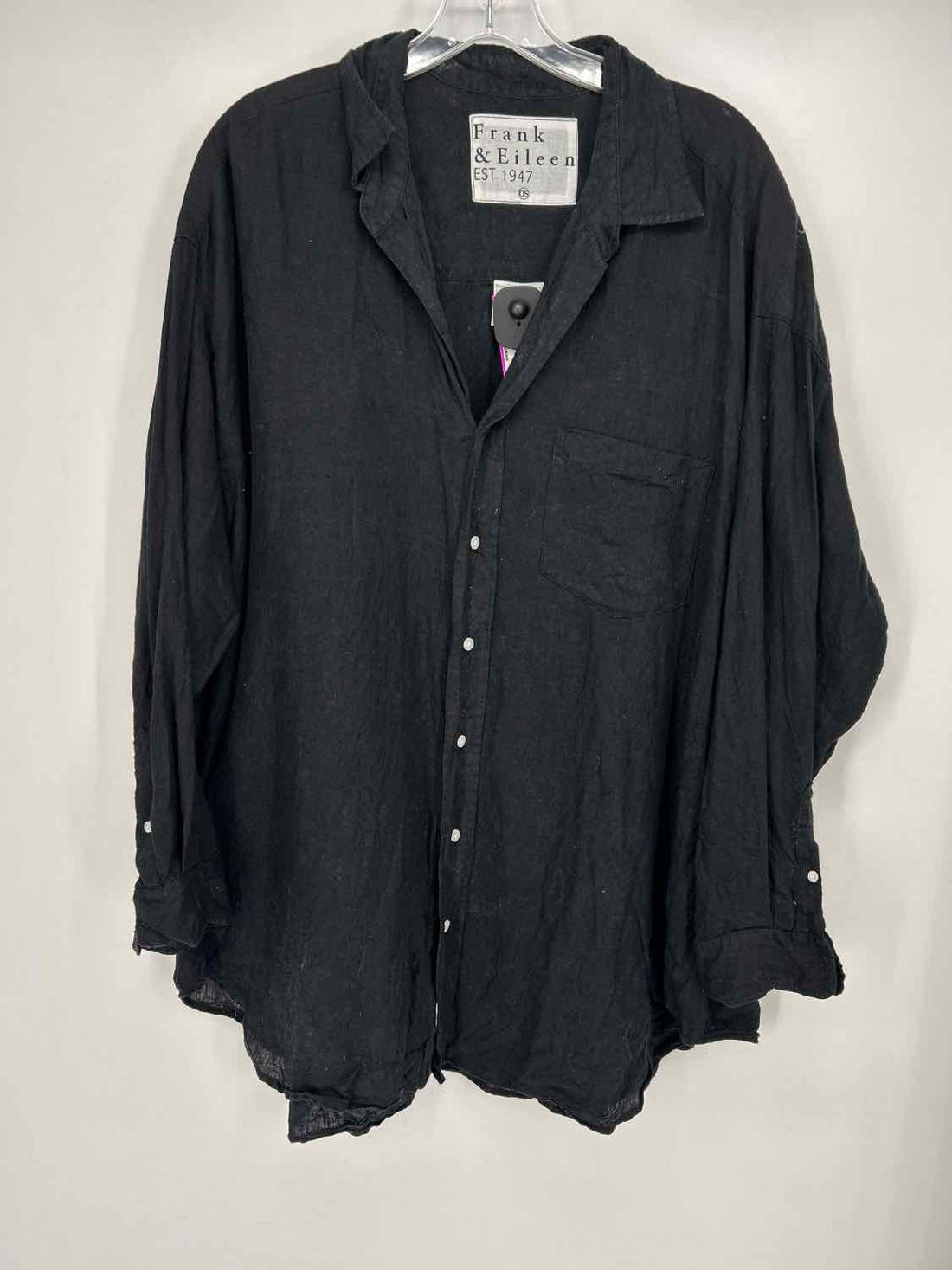 Eileen Fisher Size OS Black Linen Long Sleeve