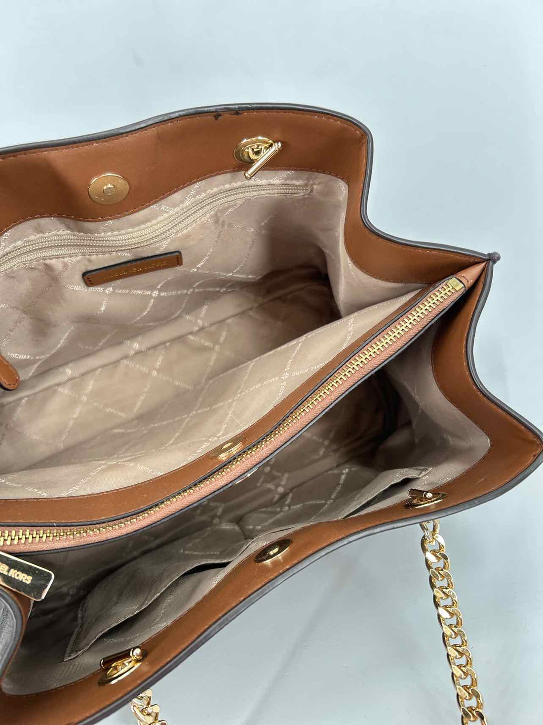 Michael Kors Brown Signature Coated Canvas Pre Owned Tote
