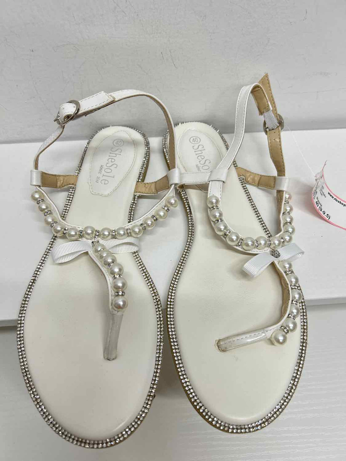 Shesole Women Size 40 (9-9.5) Pearl Sandals