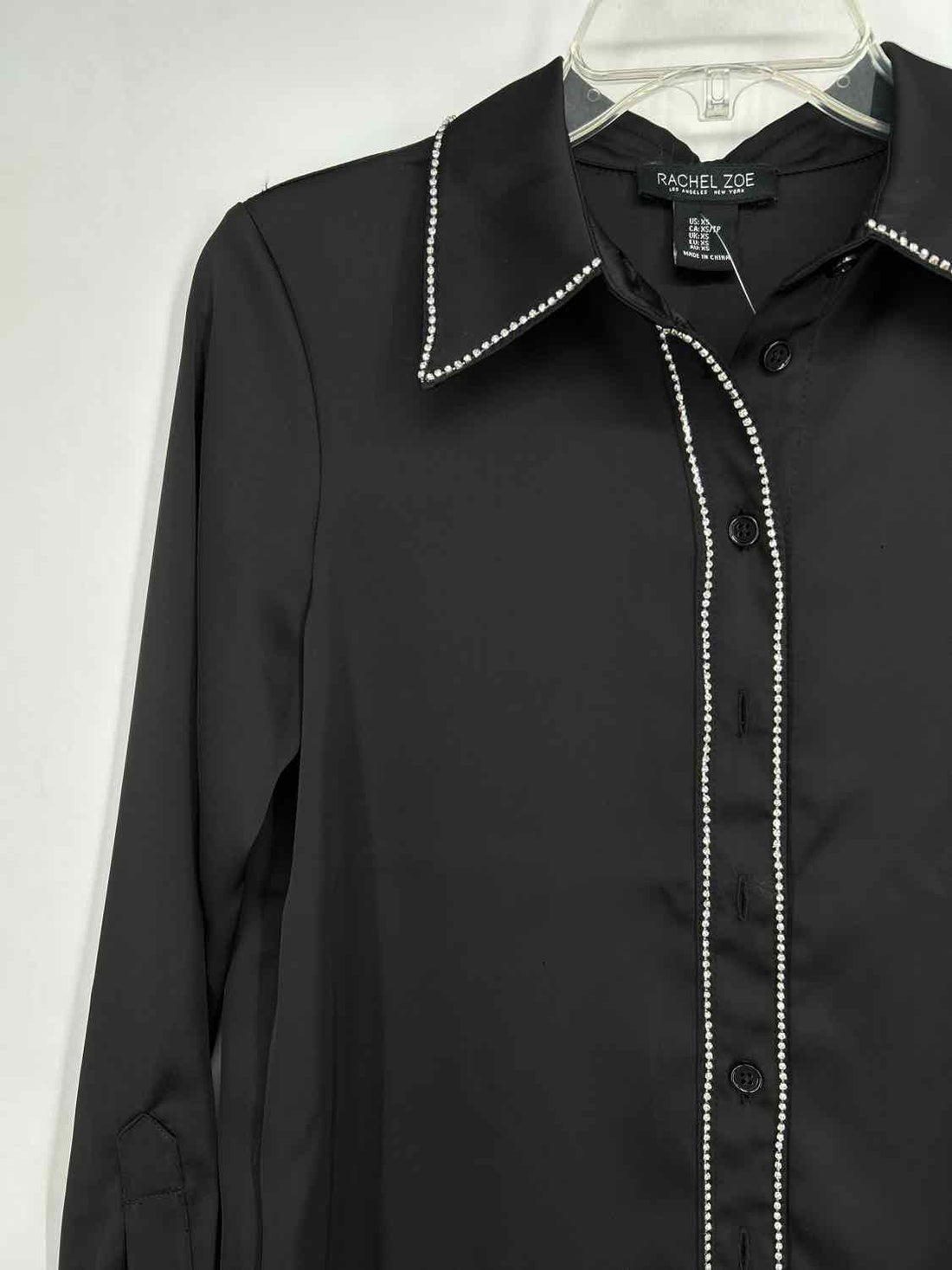 Rachel Zoe XS Black Rhinestone Long Sleeve Holiday
