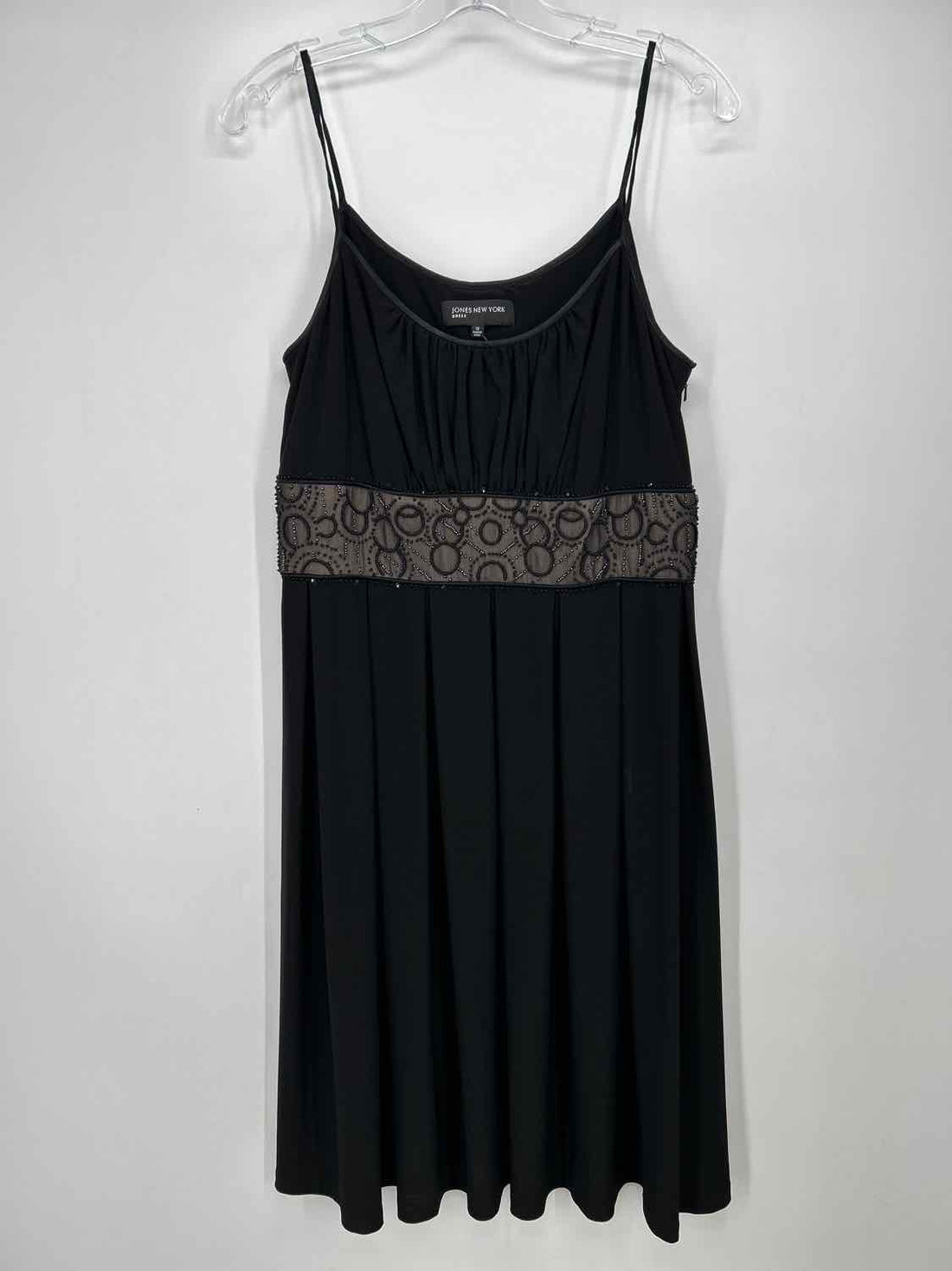 Jones New York 12 Black Beaded Sleeveless Holiday