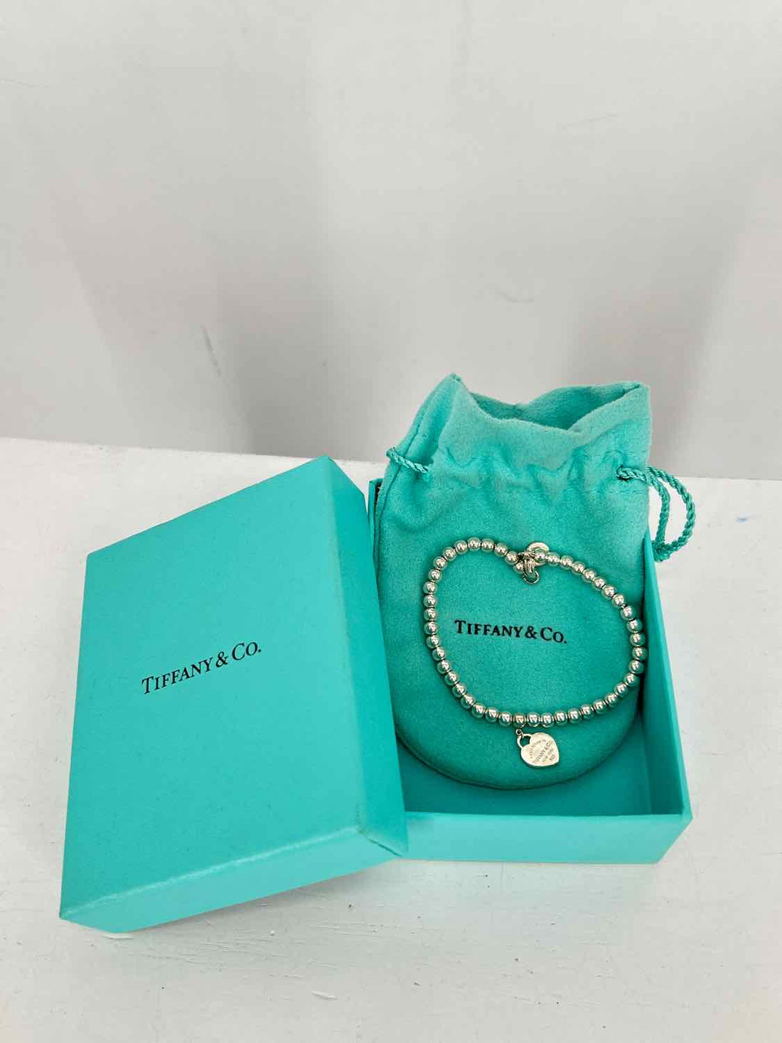 Tiffany & Co heart tag Size 4mm Sterling Silver Tiffany Blue Pre Owned LUXURY