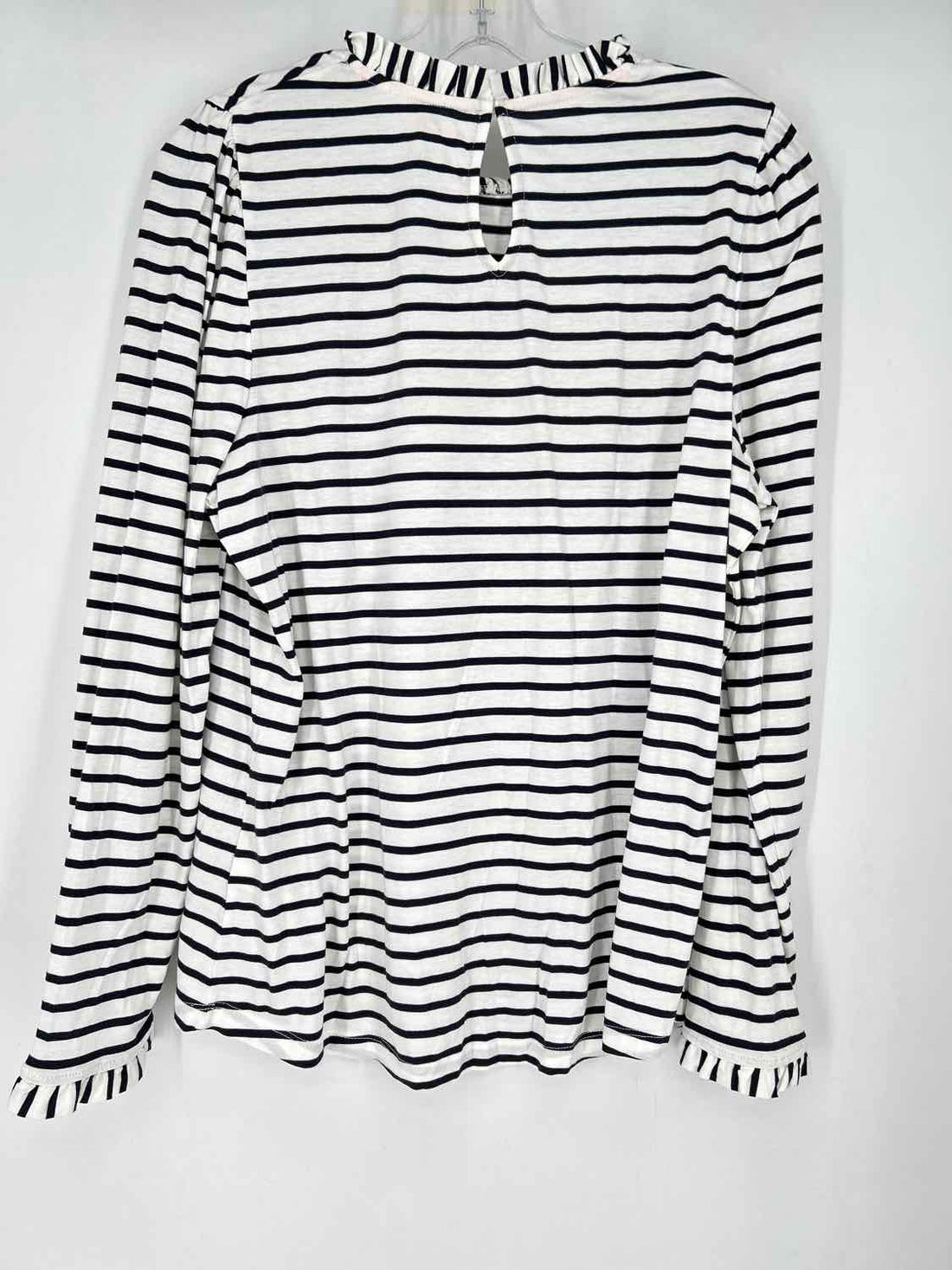 Boden Size 12 White & Navy Striped Long Sleeve